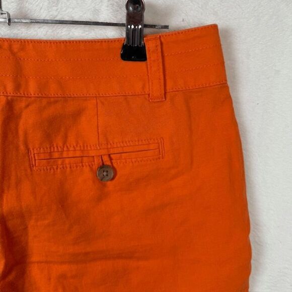 Banana Republic Rio Linen Blend Shorts Bright Mandarin Orange Size 0 - Picture 4 of 14